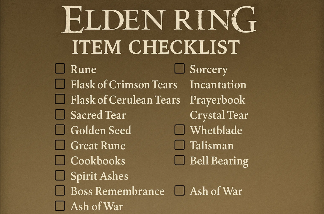 Elden Ring Item Checklist – Your Guide to Collecting Every Item