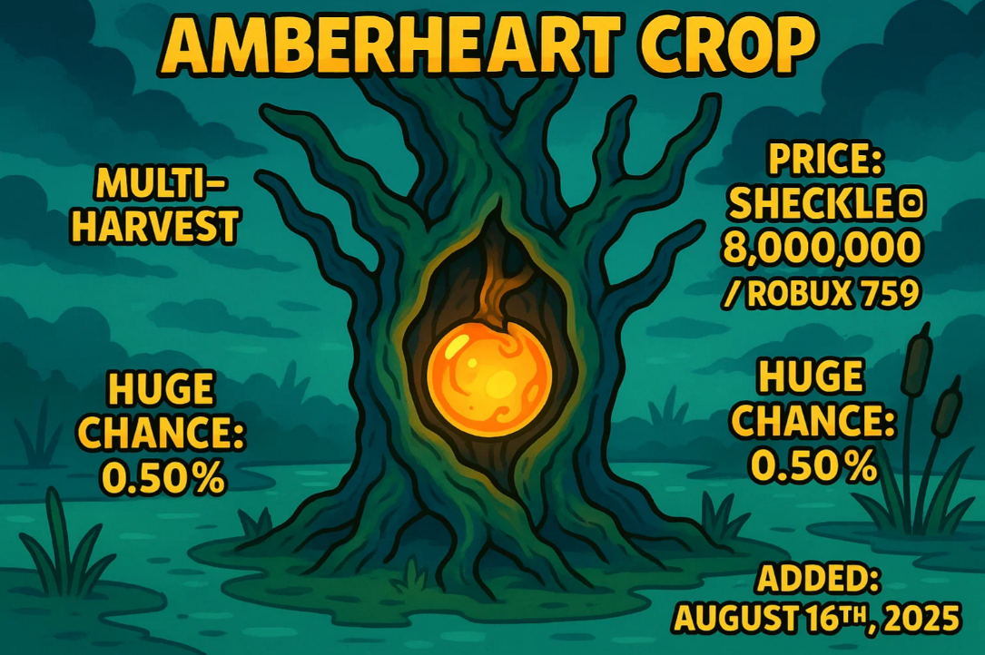 Amberheart Crop Guide in Grow A Garden: Appearance, Obtainment, and Stats