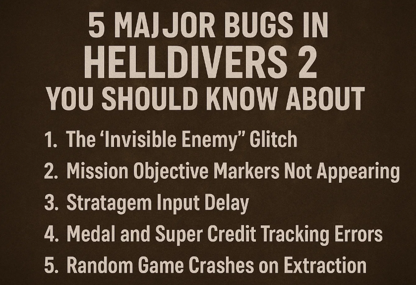 5 Major Bugs in Helldivers 2 You Should Know About